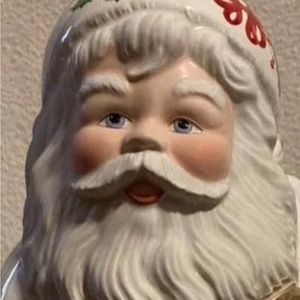 Vintage Lenox Holiday 1999 Holiday Santa Cookie Jar  Christmas Toys.